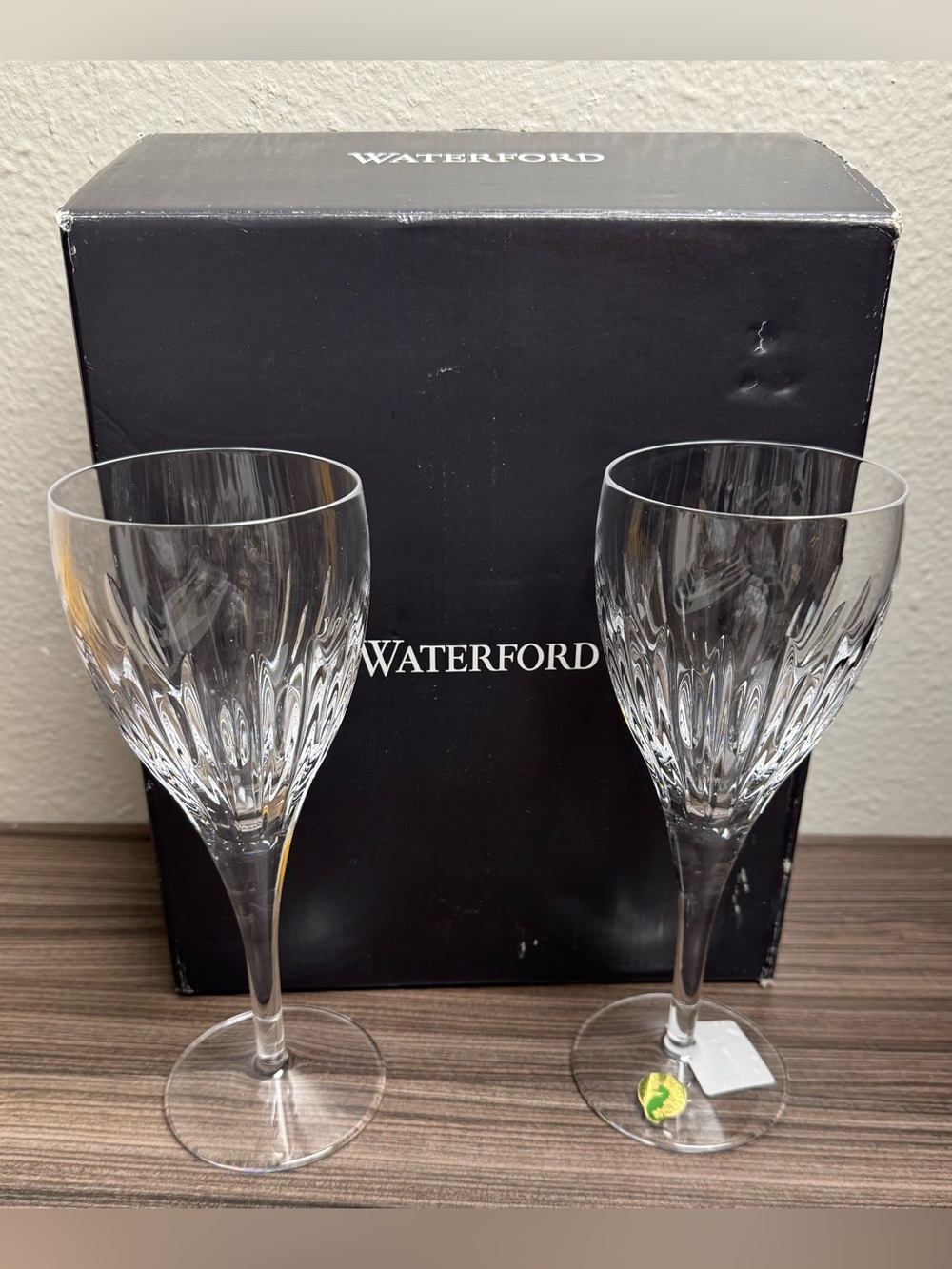 Waterford Clear Crystal Cut Wine Glasses — Clear
